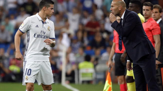 Zinedine Zidane confía que James Rodríguez se quedará en el Real Madrid. 