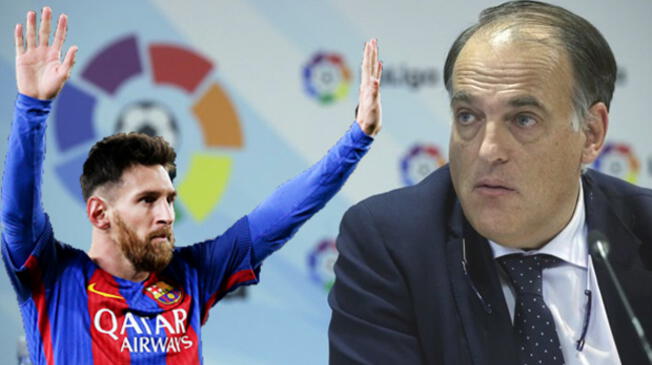 El presidente de la Liga Santander, Javier tebas, elogió a Lionel Messi.