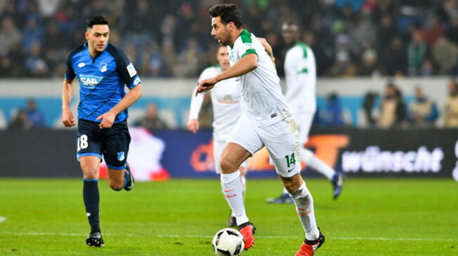 Con Claudio Pizarro, Werder Bremen empató 1-1 ante Hoffenheim ante Bundesliga