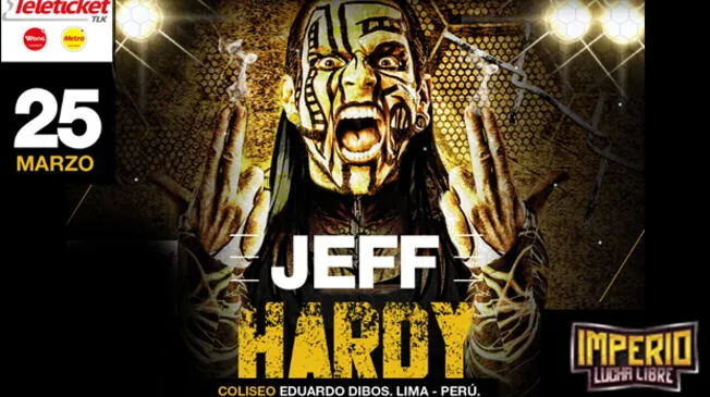 Jeff Hardy "Brother Nero" estará este 25 de Marzo en Lima