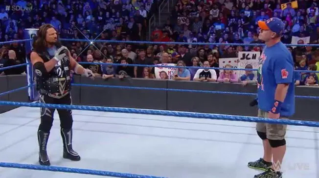 En WWE  SmackDown Live, AJ Styles y John Cena protagonizaron un fuerte careo previo al Royal Rumble.
