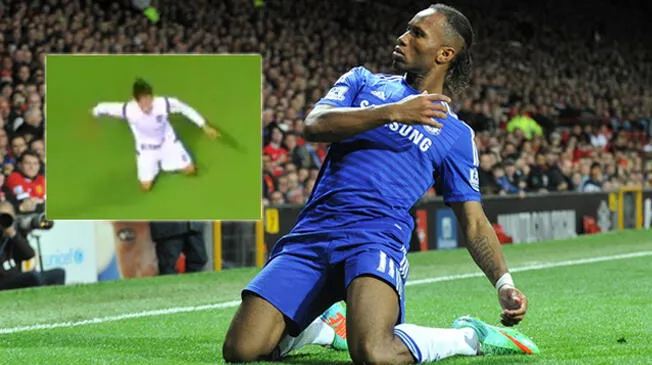 Futbolista quiso imitar el festejo típico de Didier Drogba, pero acabó haciendo el ridículo