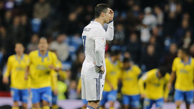 Cristiano Ronaldo terminó golpeado tras el empate ante Las Palmas