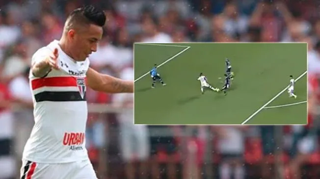 Christian Cueva y su jugadón antes del primer gol del Sao Paulo: gran control de balón y huacha