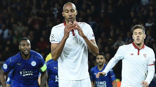 En el Leicester vs. Sevilla, N'Zonzi desperdició un penal en los minutos finales del partido de Champions League.