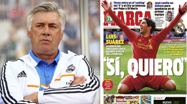 En 2013, Luis Suárez estuvo a punto de llegar al Real Madrid, pero Ancelotti truncó el fichaje. 