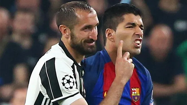 Luis Suárez y Giorgio Chiellini coincidieron en el Barcelona vs. Juventus, por Champions League.
