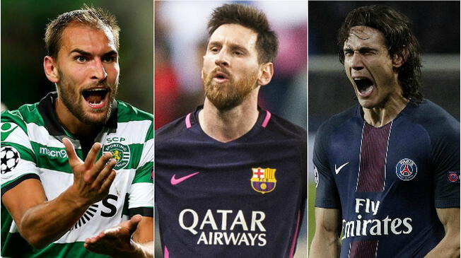 Bas Dost, Lionel Messi y Edinson Cavani, máximos goleadores de Europa.