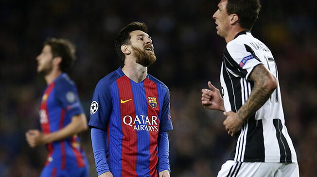 Lionel Messi se lamenta durante el Barcelona-Juventus.