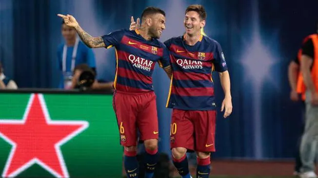 Dani Alves y Lionel Messi jugaron juntos ocho temporadas en el Barcelona.