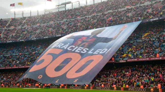  Lionel Messi fue homenajeado en el Camp Nou por sus 500 goles 