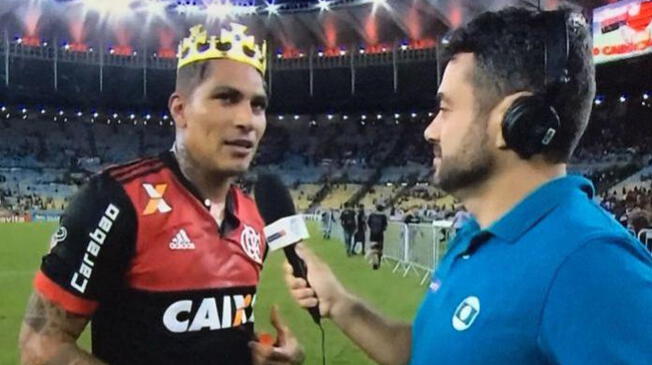 Paolo Guerrero al borde del llanto en sus declaraciones tras campeonar con Flamengo.