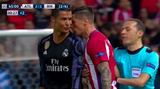 En el Real Madrid vs. Atlético Madrid, Cristiano Ronaldo y Fernando Torres tuvieron un fuerte careo.
