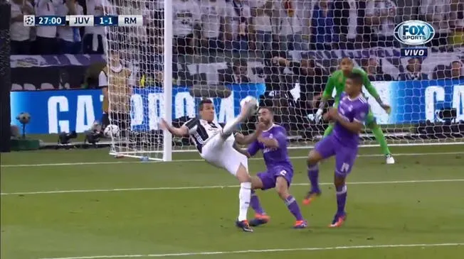En el Real Madrid vs. Juventus,Mario Mandzukic metió un golazo.