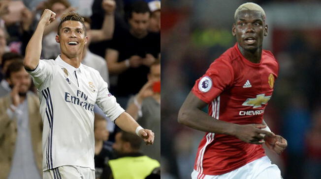 Cristiano Ronaldo y Paul Pogba, figuras estelares del Real Madrid y Manchester United.