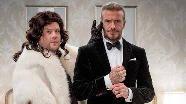 James Corden y David Beckham en divertido sketch para interpretar a James Bond.