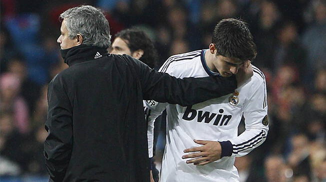 José Mourinho y Álvaro Morata durante su etapa en el Real Madrid.
