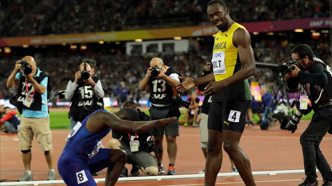 Usain Bolt perdió ante Justin Gatlin y no conquistó el oro en su última carrera en 100 metros.