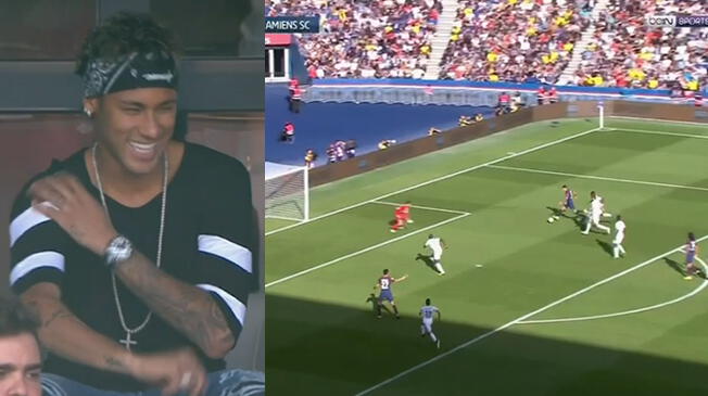 El casi gol de Ángel di María que generó la sonrisa de Neymar 