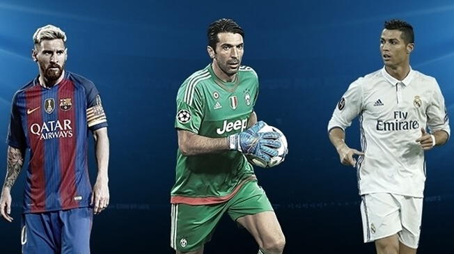Lionel Messi, Cristiano y Gianluigi Buffon candidatos finalistas al Mejor Jugador de la temporada 2016-17 | FOTO: UCL.