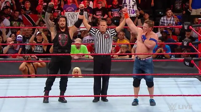 En el WWE Raw, John Cena y Roman Reigns derrotaron a The Miz y Samoa Joe en vibrante pelea
