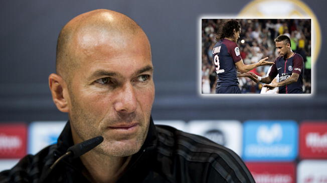 Zinedine Zidane se pronunció sobre la pelea entre Neymar y Edinson Cavani.