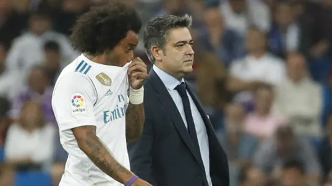 Marcelo un mes de baja en el Real Madrid por lesión en la pierna izquierda.
