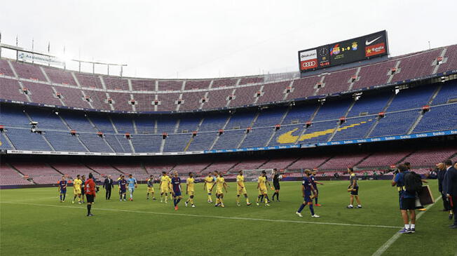 Los 90 mil asientos del Camp Nou estuvieron vacíos durante el encuentro ante Las Palmas. 