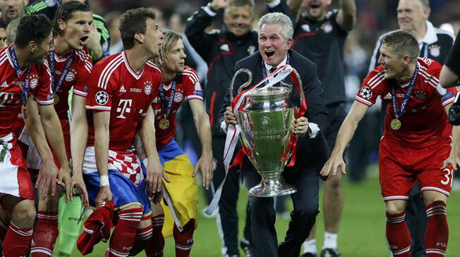 Jupp Heynckes celebra el título de la Champions League en el 2013.