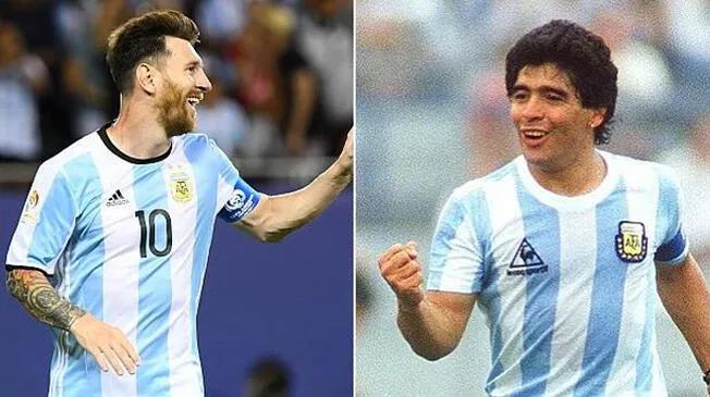 Lionel Messi y Diego Armando Maradona.