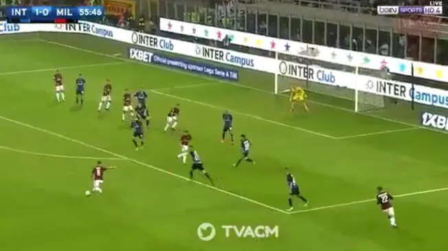 Suso metió un golazo en el partido entre Inter y Milan.