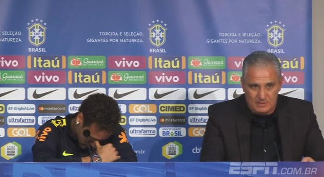 Neymar llora tras declaraciones del técnico de la Selección de Brasil. 