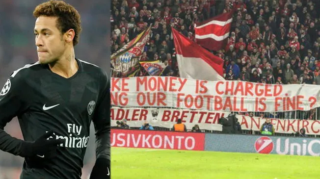 Hinchas de Bayern Munich tiran billetes falsos a Neymar