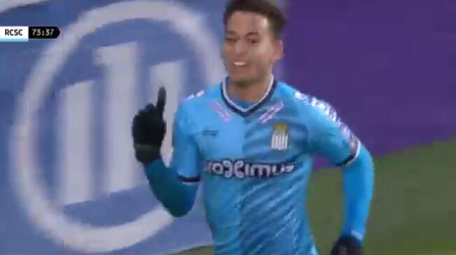 Cristian Benavente celebra su gol al Anderlecht.