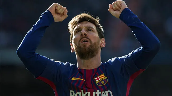 Lionel Messi celebra un gol con el Barcelona.