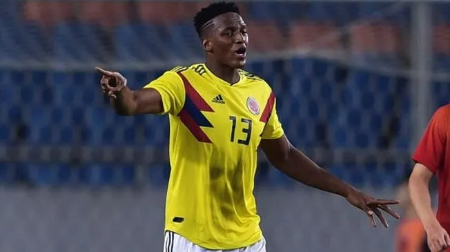 Yerry Mina, durante un partido de Colombia.