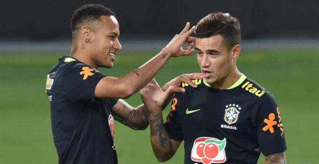 Neymar y Coutinho son amigos y además compañeros en Brasil. 