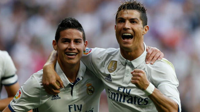 Cristiano Ronaldo no olvida a su gran amigo James Rodrígez. Foto: AP