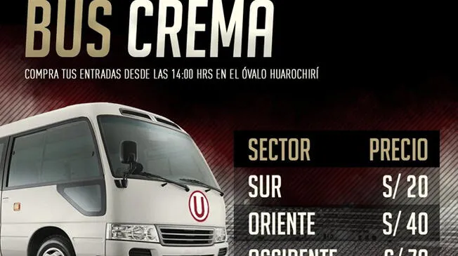 Universitario pone 'bus crema' para vender últimas entradas para la fiesta merengue