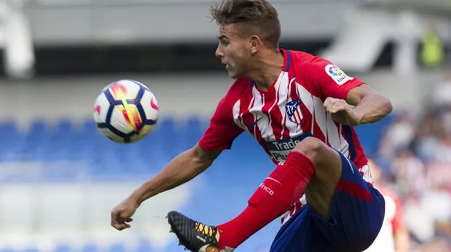 Lucas Hernández, durante un partido del Atlético de Madrid.