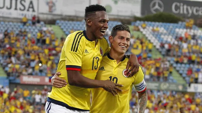 Yerry Mina y James Rodríguez coinciden en Colombia y ambos deben ser titulares para el Mundial. 