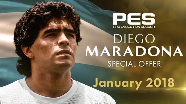 Diego Armando Maradona fue presentado en el PES 2018.