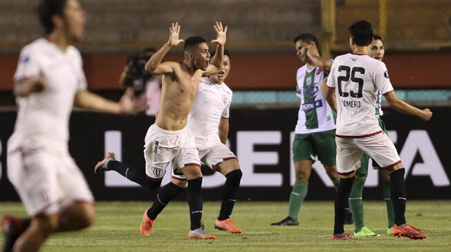 Daniel Chávez celebra su gol a Oriente Petrolero.