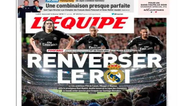 Real Madrid vs. PSG: L’Equipe publica polémica portada previo al duelo de Champions League. Fofo: L'Equipe.