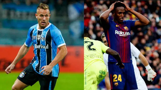 Arthur llegará al Barcelona en 2019 y Yerry Mina necesita destacar para poder quedarse. Foto: Internet/Medios