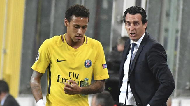 Neymar y Unai Emery.