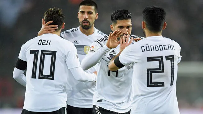 Alemania celebra un gol en un amistoso.