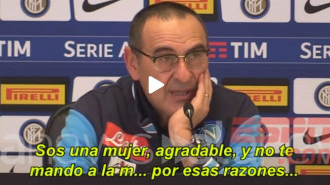 Lamentable respuesta del entrenador del Napoli. Foto: Captura / ESPN