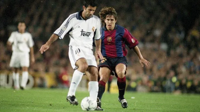 Luis Figo jugó en el Barcelona y Real Madrid.
