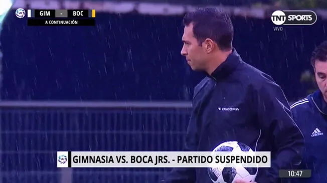 Boca Juniors vs. Gimnasia de La Plata suspendido por lluvias. Captura: TNT Sports